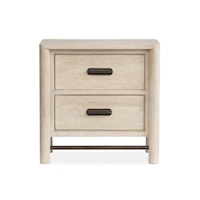 Contemporary 2-Drawer Nightstand with USB Ports & Outlets