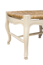 Furniture Classics  Traditional Backless Settee with Woven Rush Seat