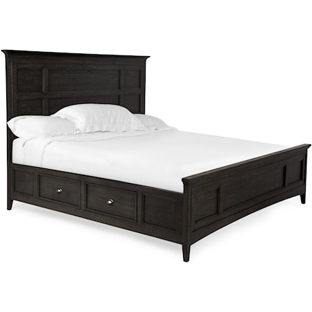 Queen Bed with Storage Rails