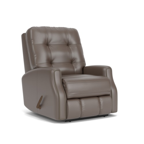 Button Tufted Manual Recliner with Nailheads
