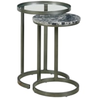 Contemporary Nesting End Tables with Metal Bases