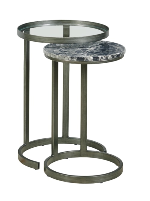 Contemporary Nesting End Tables with Metal Bases