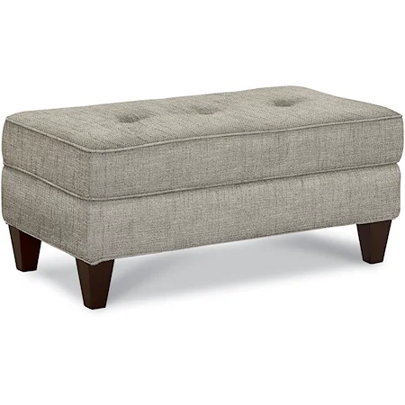 Transitional Ottoman with Wood Legs