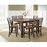 Contemporary 7-Piece Dining Set with Self-Storing Butterfly Leaf