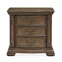 Traditional 3-Drawer Nightstand with USB Port