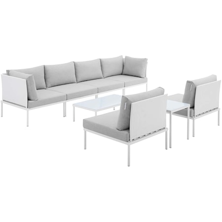 Outdoor 8-Piece Aluminum Sectional Sofa Set