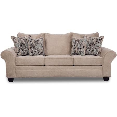 Transitional Sofa with Loose Back Pillows - Sand