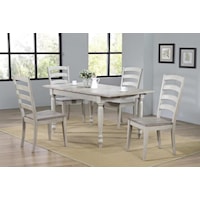 Farmhouse 5-Piece Dining Table Set with Butterfly Leaf