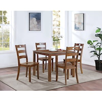 Casual 5-Piece Wooden Dining Set