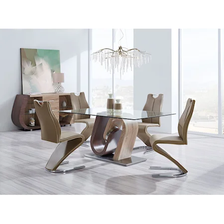 Dining Table Set with 4 Dining Chairs