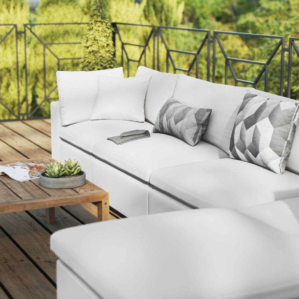 Modway Commix Outdoor 5-Piece Sectional Sofa