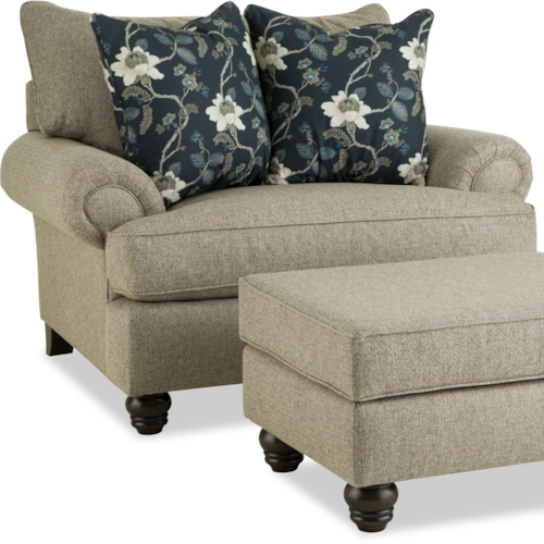 Traditional Chair with Exposed Wood Legs