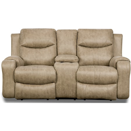 Double Reclining Sofa with Console and Power Headrests