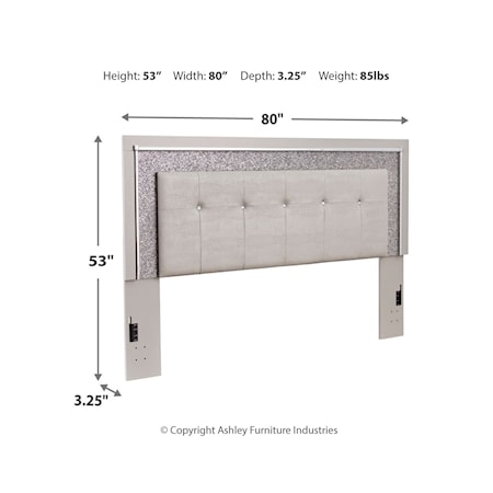 King Upholstered Panel Headboard