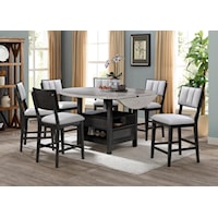 7-Piece Farmhouse Counter Height Dining Set