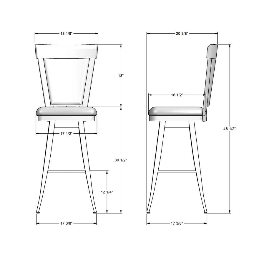 Amisco Eleanor Upholstered Swivel Bar Stool