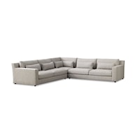 Casual 3-Piece Sectional Loveseat with Track Arms