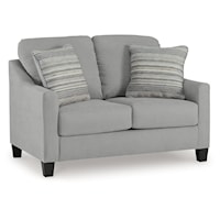 Contemporary Loveseat with Accent Pillows