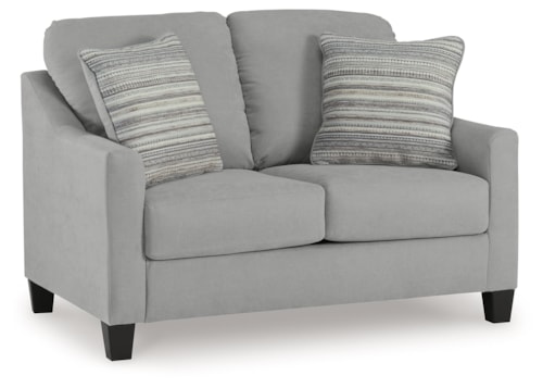Contemporary Loveseat with Accent Pillows