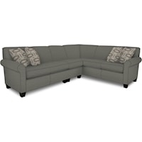 Transitional L-Shaped Sectional with Rolled Arms
