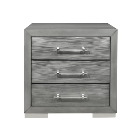 Silver 2-Drawer Nightstand