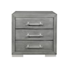 Global Furniture Tiffany Silver 2-Drawer Nightstand