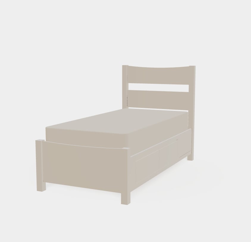 Twin XL Right Drawerside Plank Bed