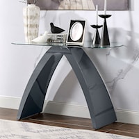 Contemporary Sofa Table with Tempered Glass Top