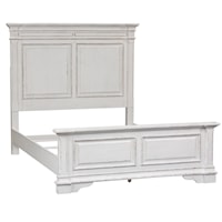 Traditional Queen Panel Bed with Heavy Crown Molding