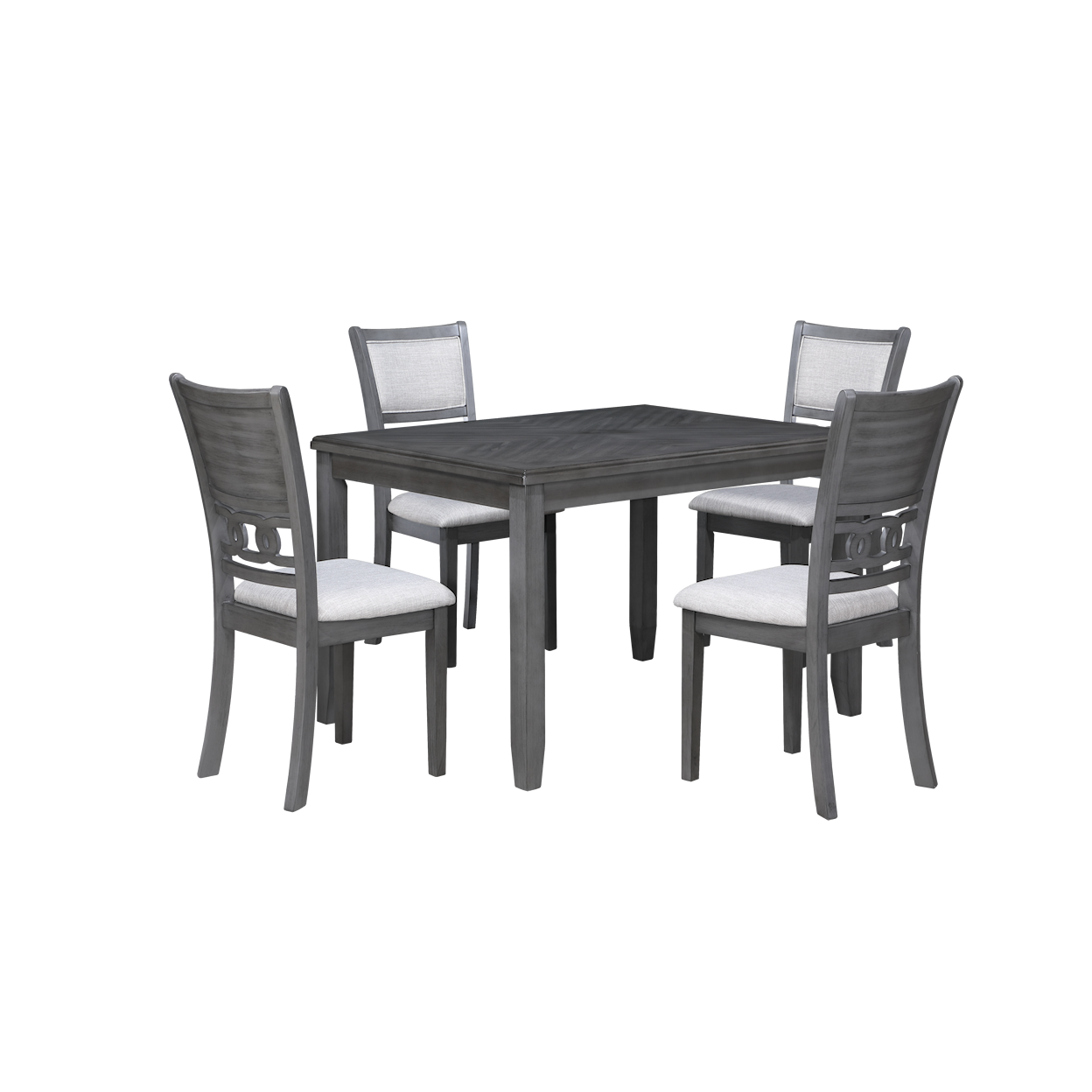 New Classic Gia 48" Dining Table + 4 Chairs Set