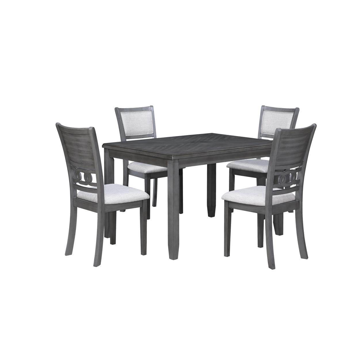 New Classic Furniture Gia 48" Dining Table + 4 Chairs Set