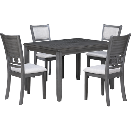 48" Dining Table + 4 Chairs Set
