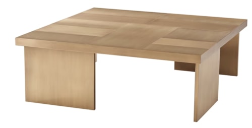 Sculptural Brass Panel Cocktail Table