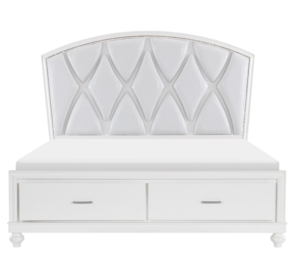 Queen Platform Bed with Footboard Storage