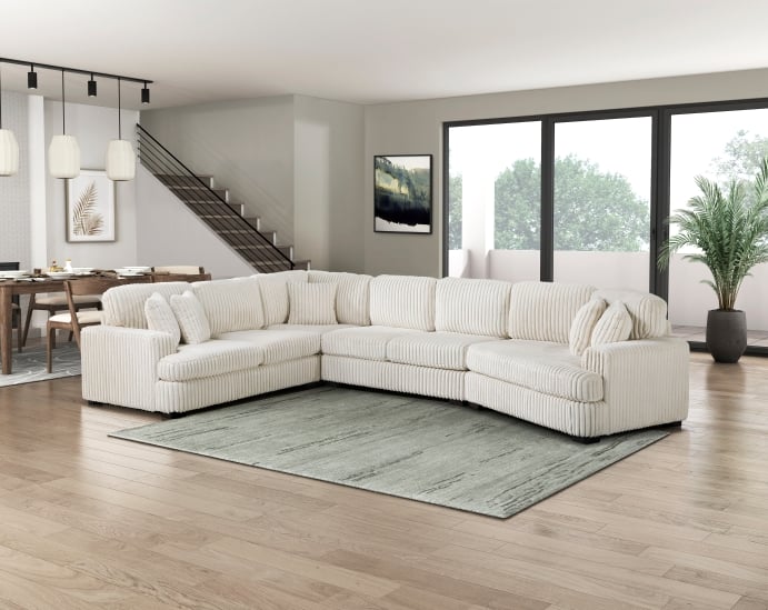 4-pc. Sectional Sofa w/Right Cuddler