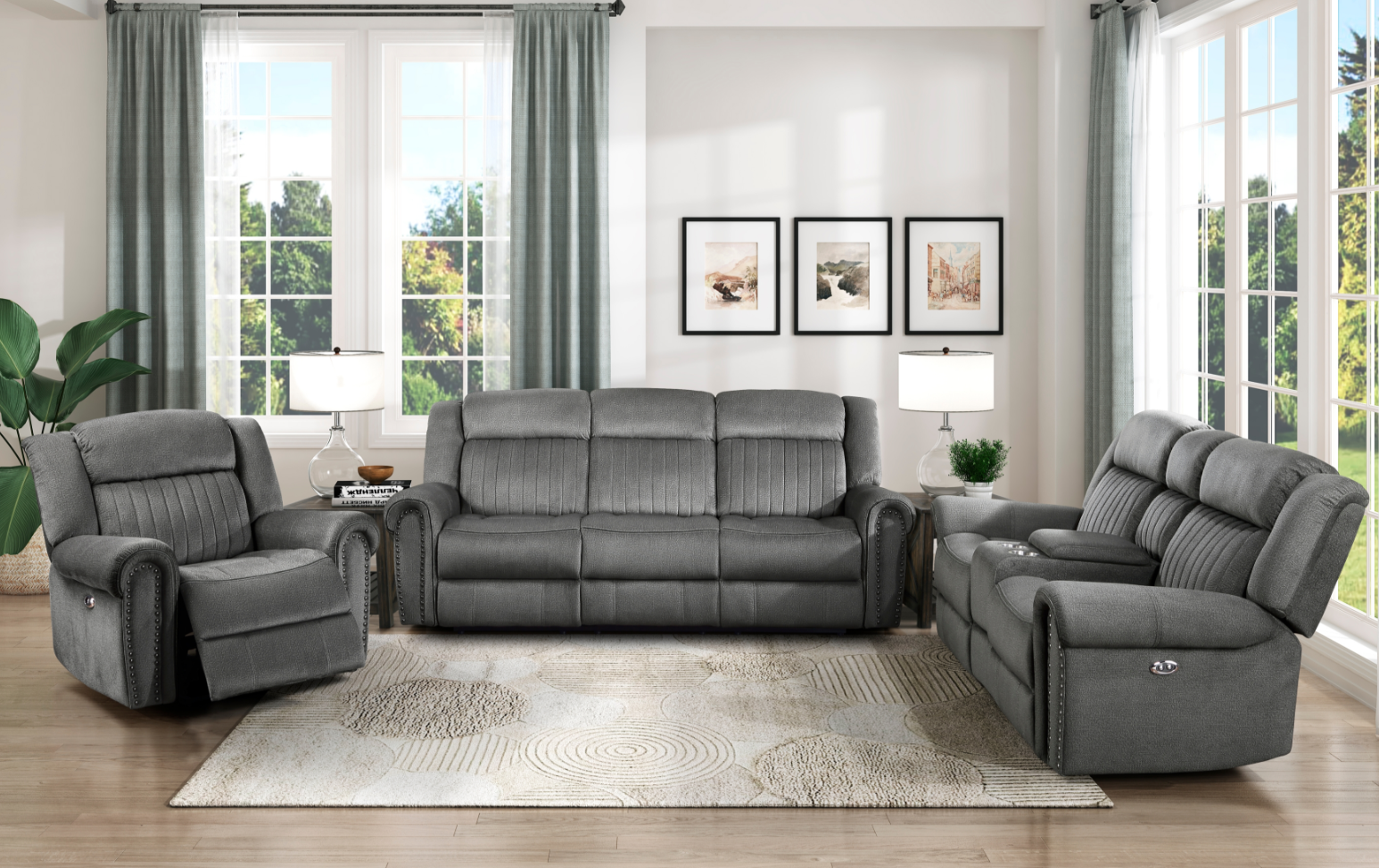 Power Double Reclining Love Seat