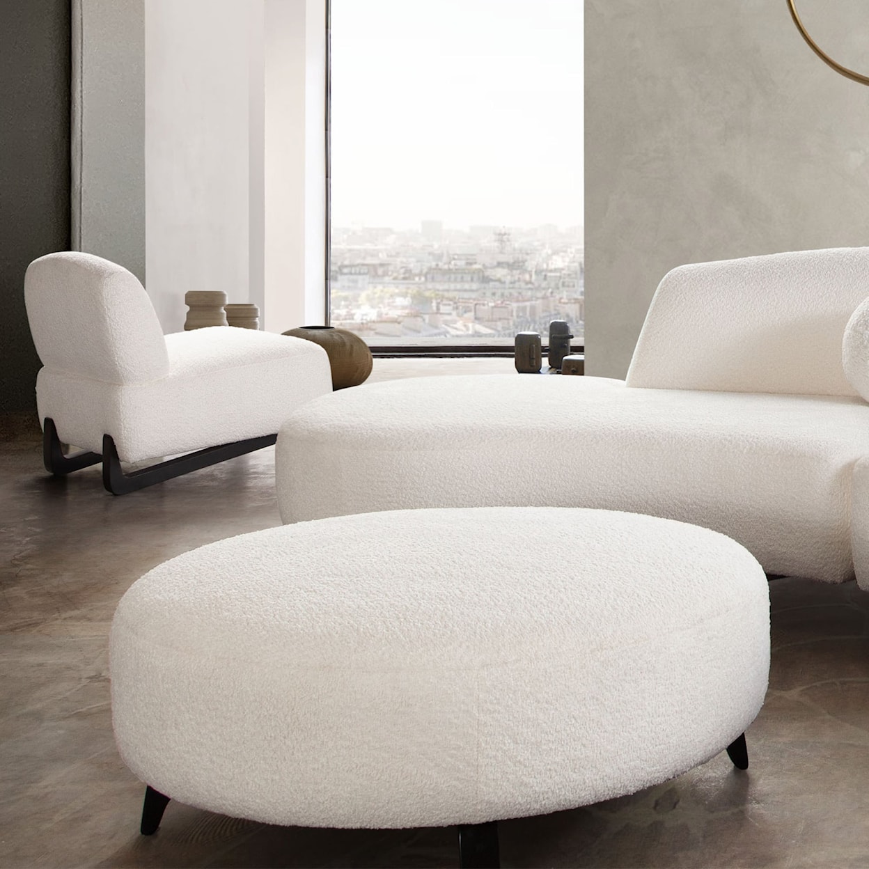 Diamond Sofa Furniture Vesper Round Ottoman