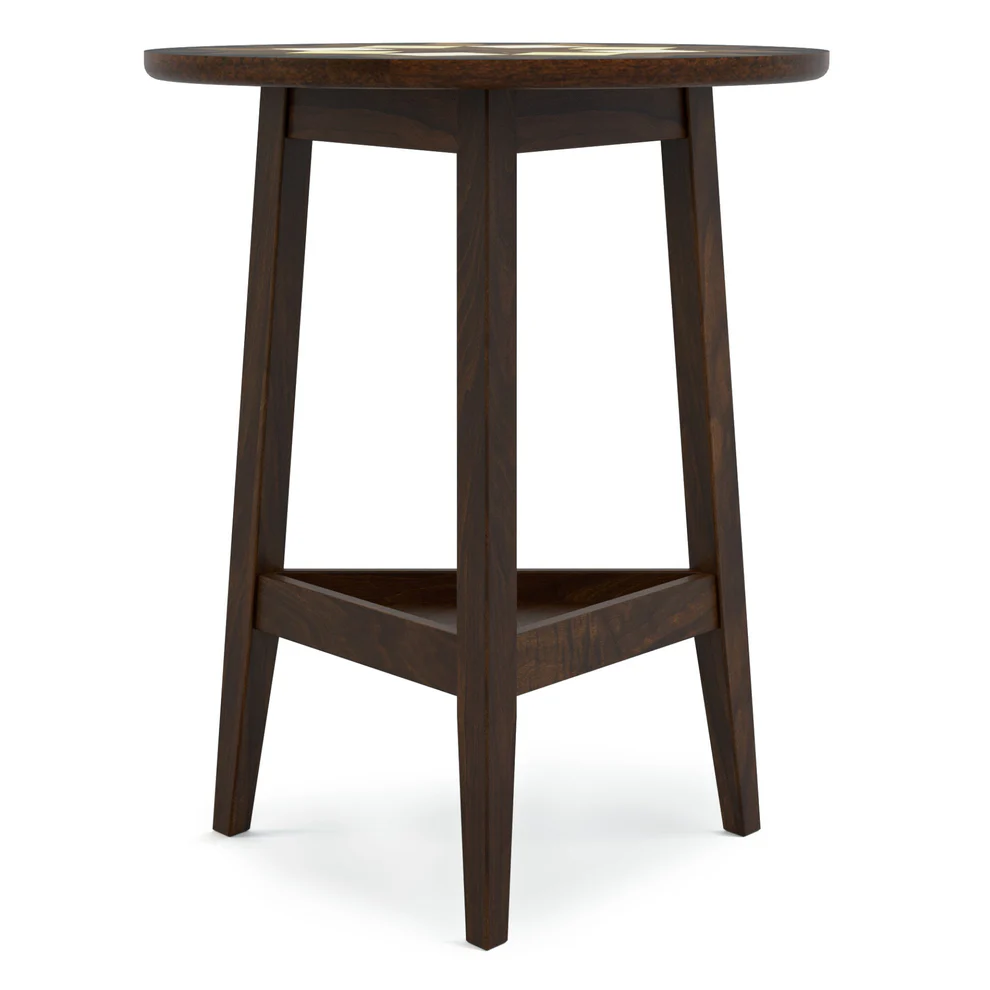 22" Round-Top Side Table w/Lower Shelf