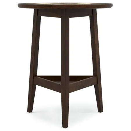 22" Round-Top Side Table w/Lower Shelf