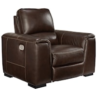 Contemporary Leather Match Power Recliner