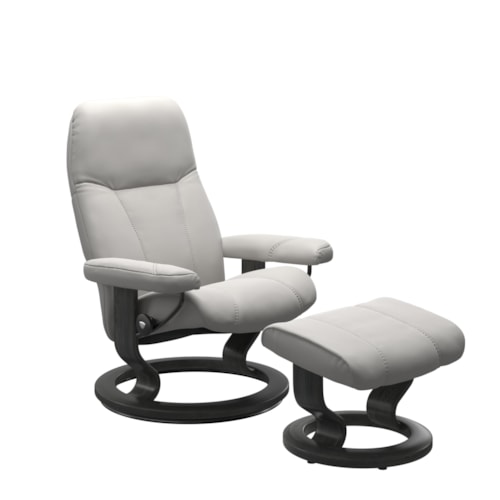 Medium Reclining Chair & Ottoman with Classic Base