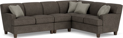 Contemporary 3 Piece Sectional Sofa with LAF Loveseat