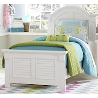 Cottage Full Panel Bed with Arched Crown Molding