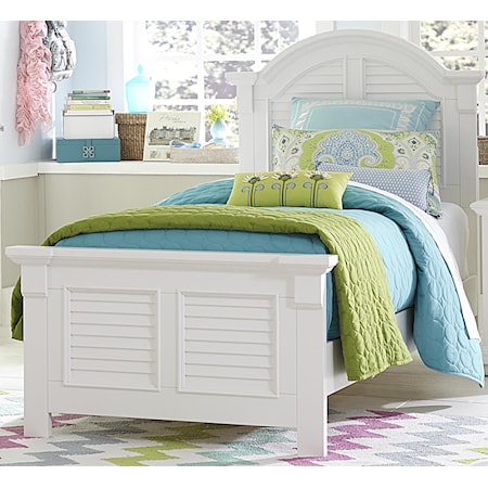Cottage Twin Panel Bed with Arched Crown Molding