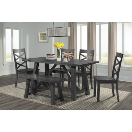 RENEGADE GREY 6 PIECE DINING SET |