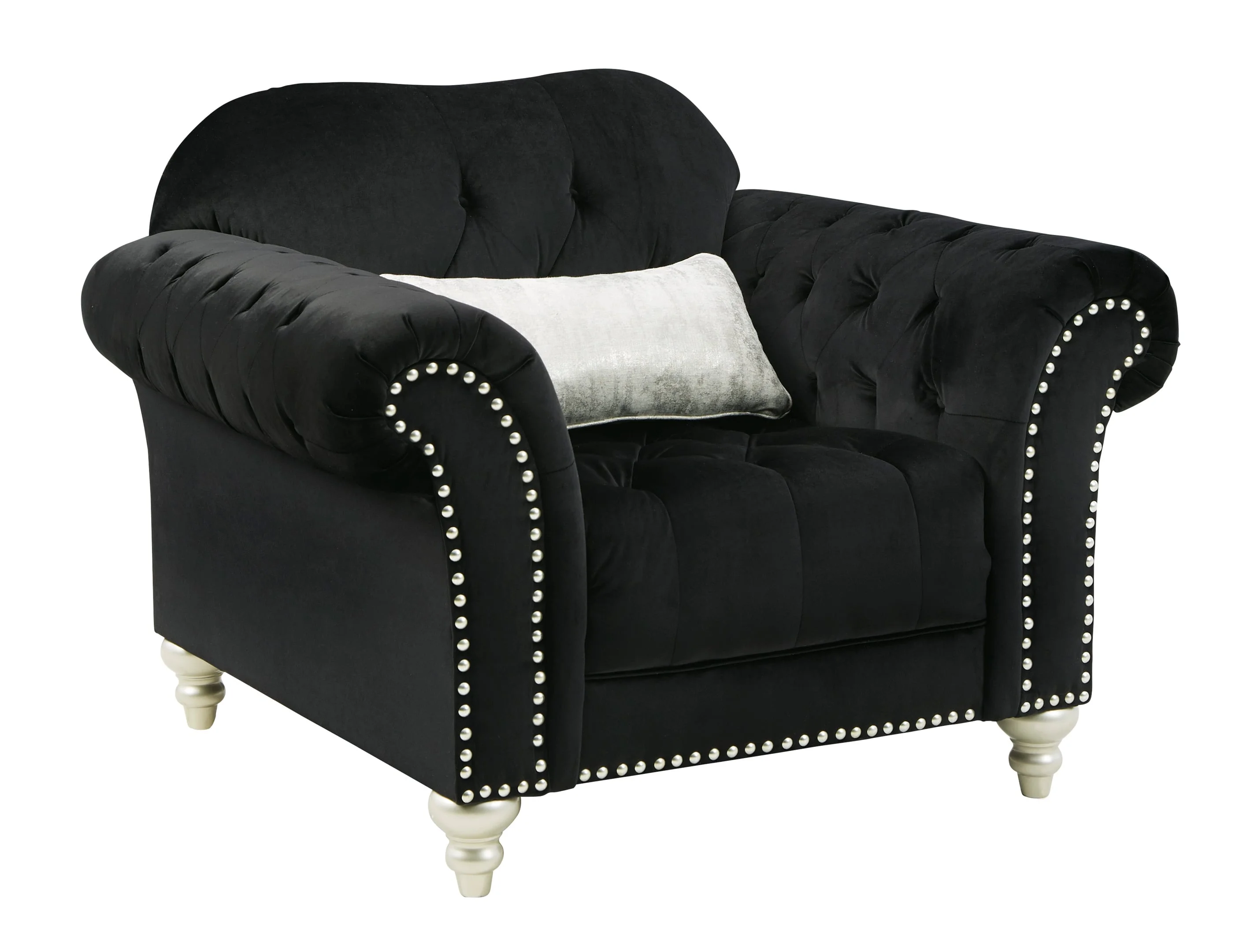 Signature Design by Ashley Harriotte Black Fabric Chair with Tufting