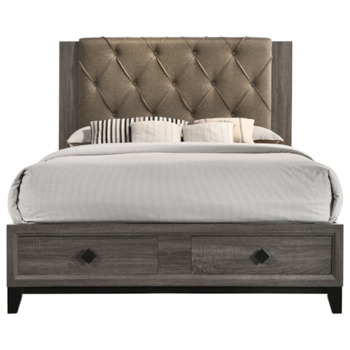 Transitional Eastern King Storage Bed