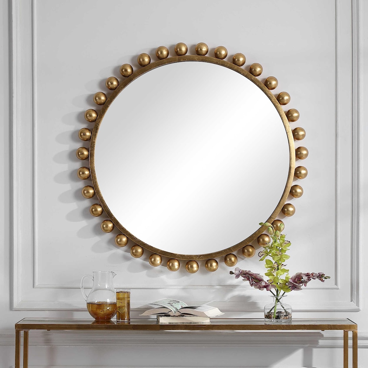 Uttermost Mirrors - Round Cyra Gold Round Mirror