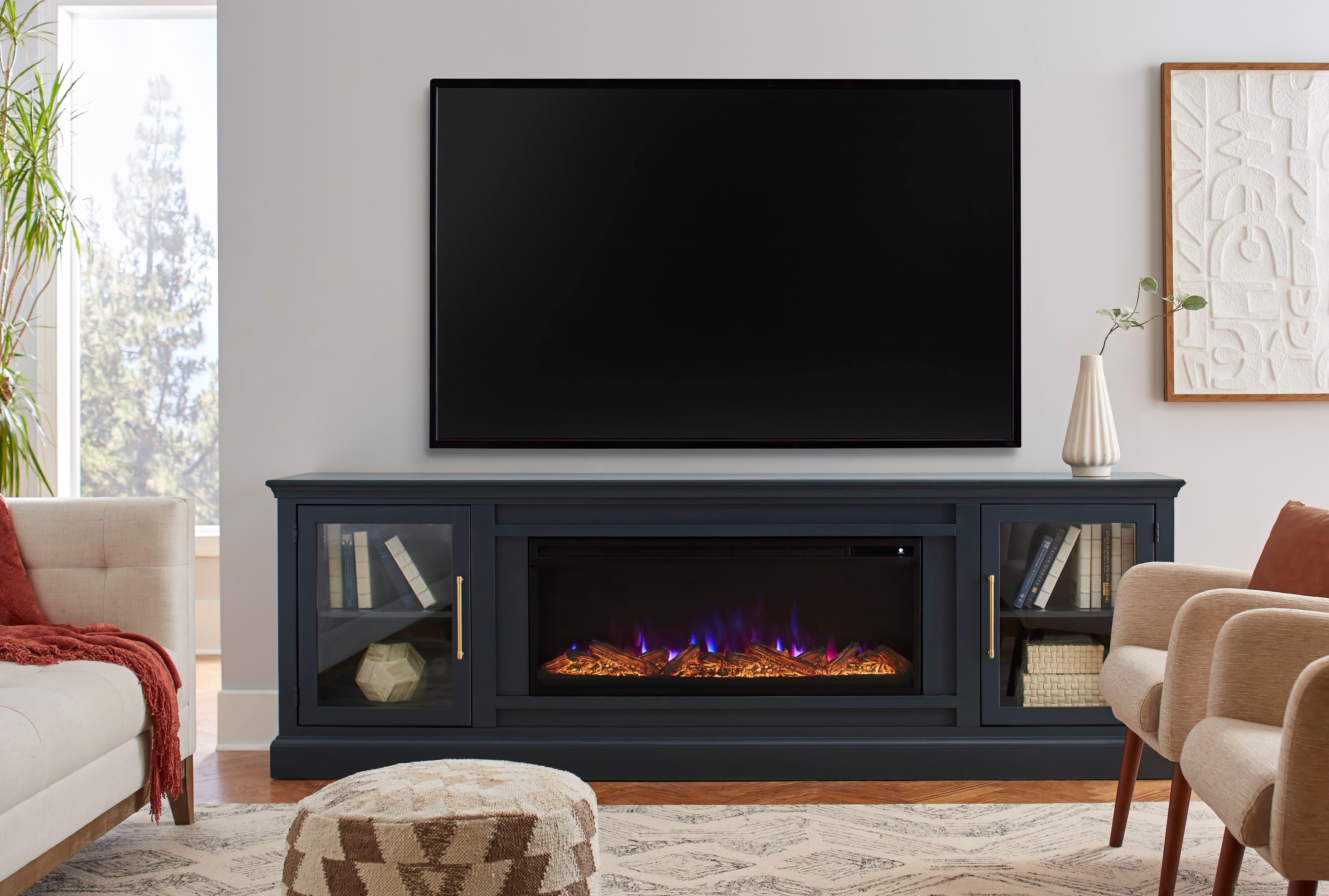 98" Fireplace Console
