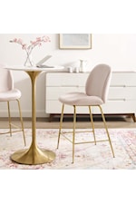 Modway Scoop Gold Stainless Steel Leg Performance Velvet Counter Stool